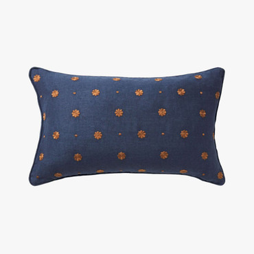 L&M Home Bonita Indigo Pure Linen Cushion