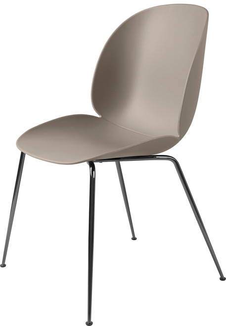 BEETLE DINING CHAIR CONIC BLACK CHROME BASE