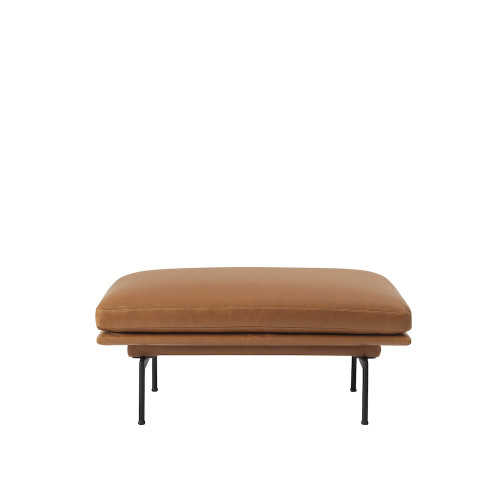 OUTLINE POUF COGNAC LEATHER