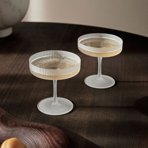 Ripple Champagne Saucer Frosted - Set of Two