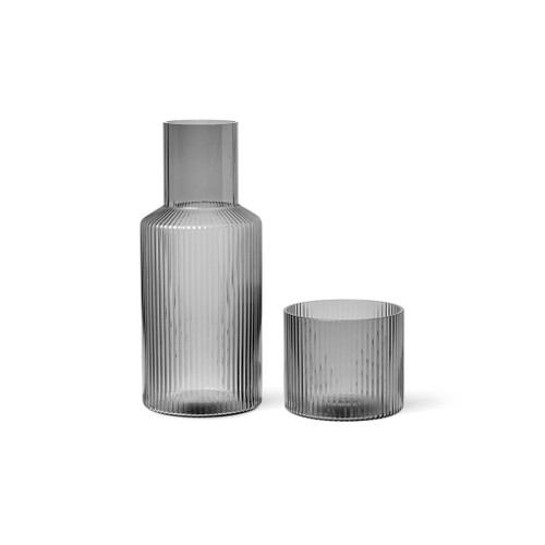 Ripple Small Carafe Set Smoked Grey