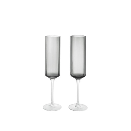 Ripple Champagne Flute - Smoked Grey