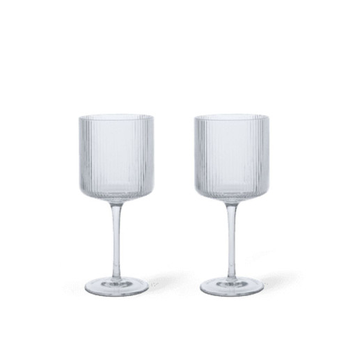 Ripple Red Wine Glasses  - Clear Set of Two