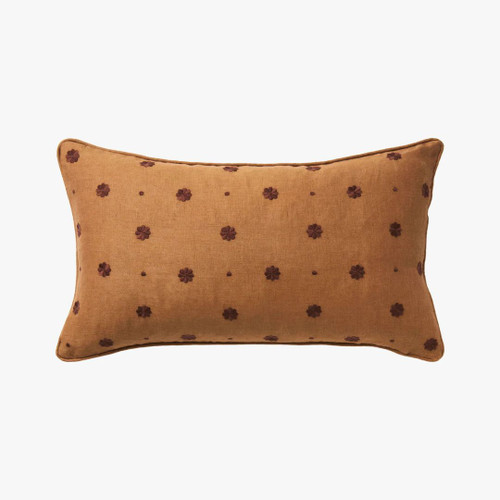 L&M Home Bonita Toffee Pure Linen Cushion