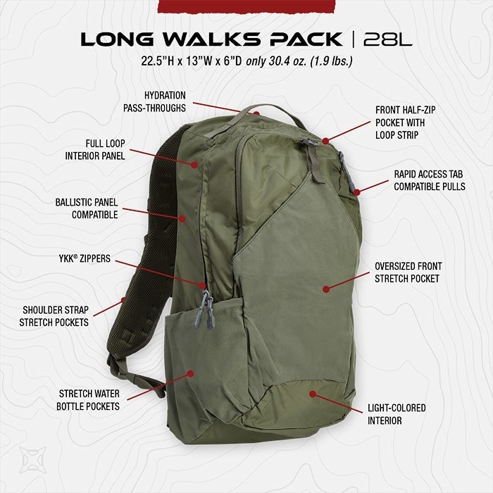 VERTX LONG WALKS 28L PACK CANOPY GREEN - Freedom Outdoors