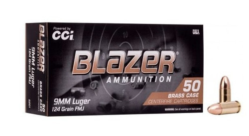 CCI BLAZER BRASS 9MM 124 FMJ 50