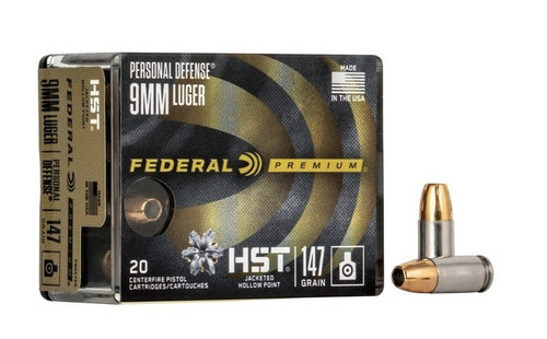 FEDERAL 9MM 147GR HST JHP 20RD BOX
