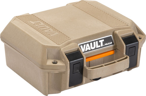 PELICAN V100 VAULT SMALL PISTOL CASE - TAN