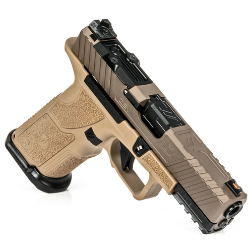 ZEV OZ9C ELITE, X GRIP, COMPACT FDE SLIDE, BLACK BARREL - 9MM