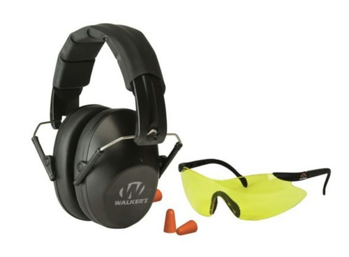 WALKERS PRO SAFETY COMBO KIT 1 PASSIVE FOLDING MUFF 1 SPORT GLASSES 1 PAIR PLUGS