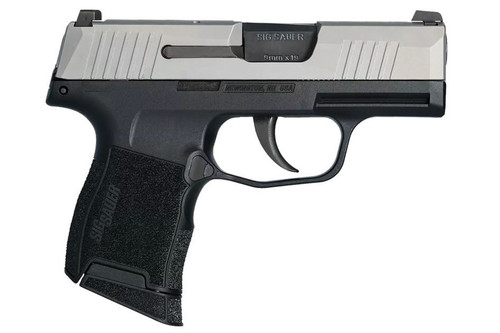 SIG SAUER P365 9MM STAINLESS STEEL SLIDE/BLACK FRAME 1-10 ROUND MAGAZINE