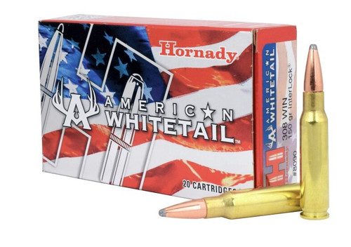 HORNADY .308 WINCHESTER 150 GRAIN AMERICAN WHITETAIL 20 CARTRIDGES.