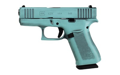 GLOCK 43X 9MM ROBINS EGG BLUE 10+1 2 MAGAZINES - Freedom Outdoors