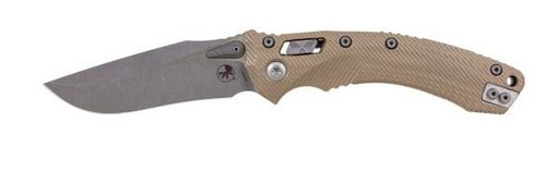 MICROTECH AMPHIBIAN RAM LOK FOLDING KNIFE APOCALYPTIC STONEWASH TAN FLUTED