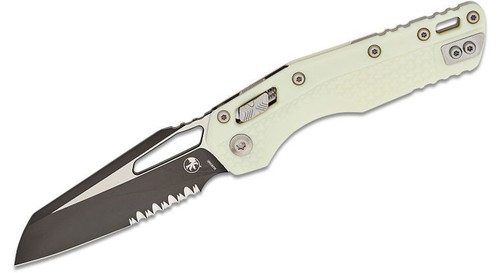 MICROTECH MSI S/E FOLDING KNIFE WHITE PARTIAL SERRATED