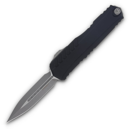Microtech 124210AP Auto Cypher II Apocalyptic Double Edge OTF Knife Black Handle