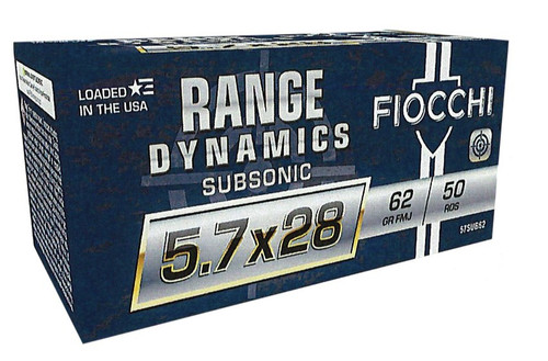 FIOCCHI 5.7 X 28 62 Grain 50-Rounds FMJ SUBSONIC