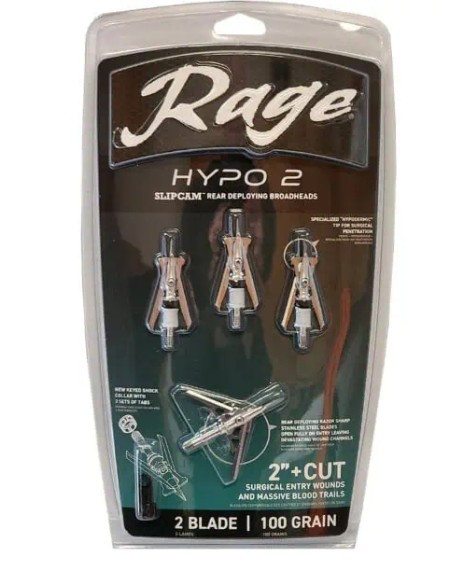 RAGE BROADHEADS 2 BLADE HYPO 2