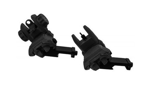 TACFIRE AR FLIP UP 45 DEGREE IRON SIGHTS LOW PROFILE POLYMER