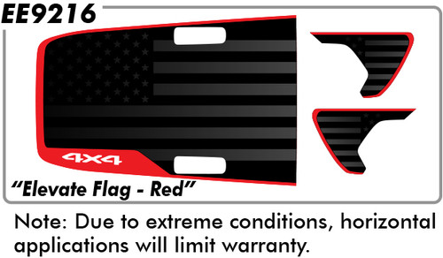 Jeep Wrangler "Elevate Flag Red - DP"  -  2018 & up Jeep Wrangler "Elevate Flag Red - DP"  -  2018 & up