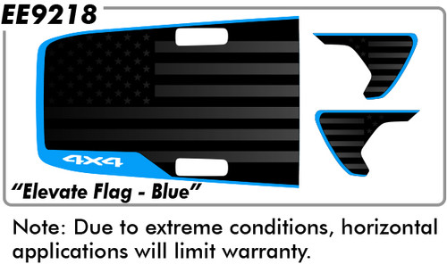 Jeep Wrangler "Elevate Flag -Blue - DP"  -  2018 & up Jeep Wrangler "Elevate Flag -Blue - DP"  -  2018 & up