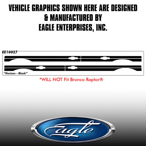 "Horizon" (Blank) ships as a Cut2Fit kit to install on your 2021 thru 2025 Ford Bronco 4 door "Horizon" (Blank) ships as a Cut2Fit kit to install on your 2021 thru 2025 Ford Bronco 4 door