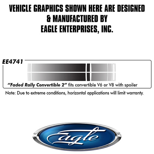 "Convertible Faded Rally #2" w/ Spoiler (GT & V6) (Screen Print)- Ford Mustang -  2015 thru 2017 "Convertible Faded Rally #2" w/ Spoiler (GT & V6) (Screen Print)- Ford Mustang -  2015 thru 2017