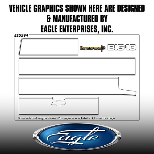 "Retro Cheyenne" White Base/Black Trim & Bowtie Tailgate" - Chevy Silverado - 2014 thru 2018