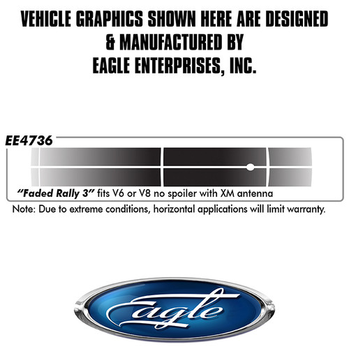 "Faded Rally #3" V6/V8 no Spoiler and w/ XM (Screen Print) - Ford Mustang -  2015 thru 2017