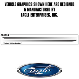 "Faded Triline Rocker"  (Screen Print) - Ford Mustang -  2015 thru 2017 "Faded Triline Rocker"  (Screen Print) - Ford Mustang -  2015 thru 2017