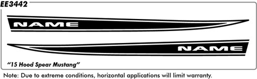 Ford Mustang 15 Hood Spears (Blank) - Hood  - 15 thru 17 Ford Mustang 15 Hood Spears (Blank) - Hood  - 15 thru 17