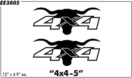 Versatile Auto Graphic Kits 4x4 #5 (12"x 3.5" each) - Side