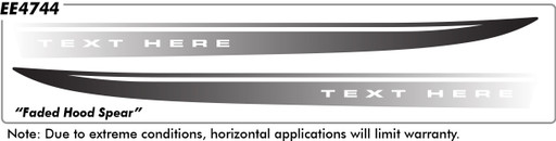 FORD Mustang Faded Hood Spear with Mustang name (Screen Print) - 2015 to 2017