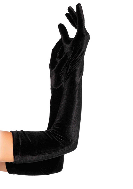 LA-2052BLK O/S VELVET OPERA LENGTH GLOVES