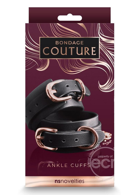 NSN1306-43 BONDAGE COUTURE ANKLE CUFFS- BLK