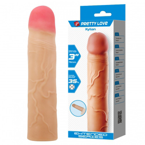 BI-026257 PRETTY LOVE KYLIAN EXTENDED PENIS SLEEVE- LIGHT