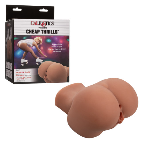SE0886-07-3 CHEAP THRILLS THE ROLLER BABE STROKER- CHOCOLATE