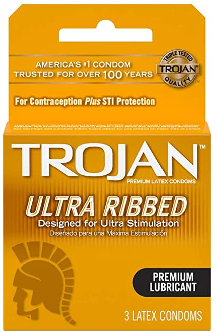 PM94050 TROJAN:ULTRA RIBBED LUBRICATED