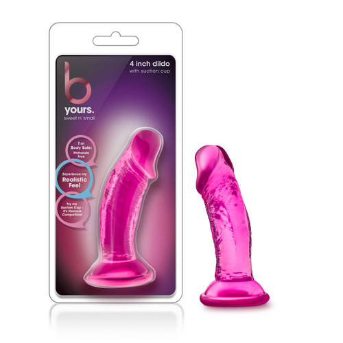 BL-13620 B YOURS SWEET N' SMALL 4" DILDO W/SUCTION CUP-PINK