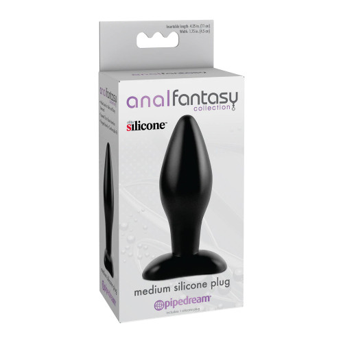 PD4603-23 ANAL FANT. COLL. MEDIUM SILICONE PLUG -BLK