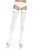 LA-6010WHT O/S OPAQUE SATIN FRILL THIGH HIGHS