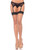 LA-9997ND/BLK O/S SHEER STOCKINGS W/STRIPED BAND TOP