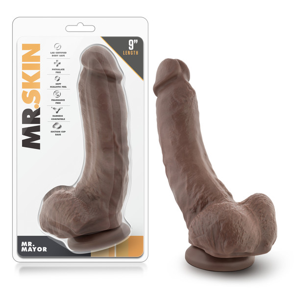 BL-15466 DR.SKIN-MR MAYOR 9" DILDO W/SUCTION CUP