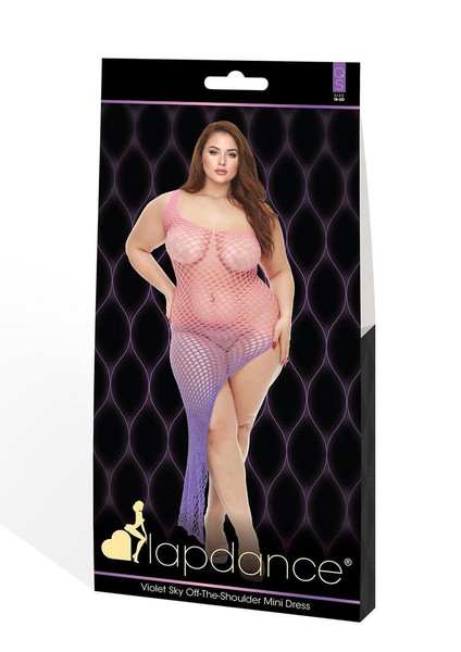 LAPD-LC133XROMANTIC PINK/BOLD VIOLET Q VIOLET SKY COLD SHOULDER MINI DRESS