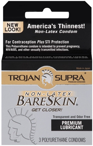 PM90220 TROJAN SUPRA NON-LATEX BARESKIN-3PK