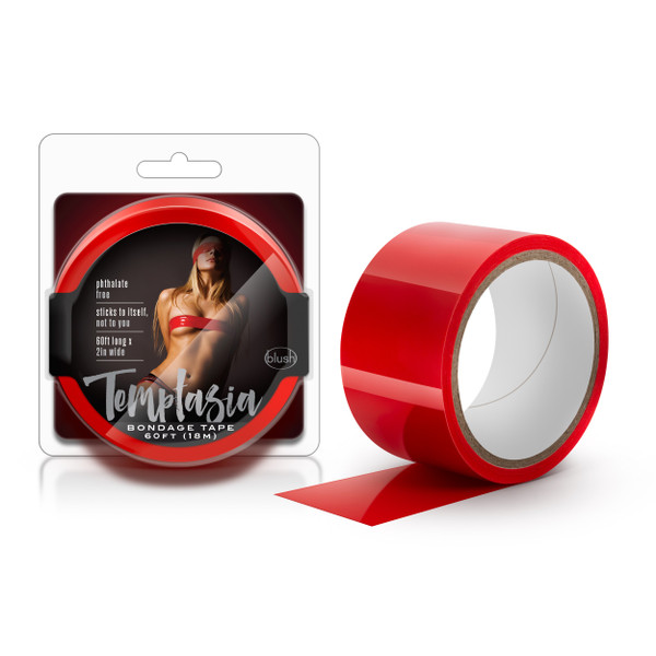 BL-40698 TEMPTASIA -BONDAGE TAPE -60FT RED