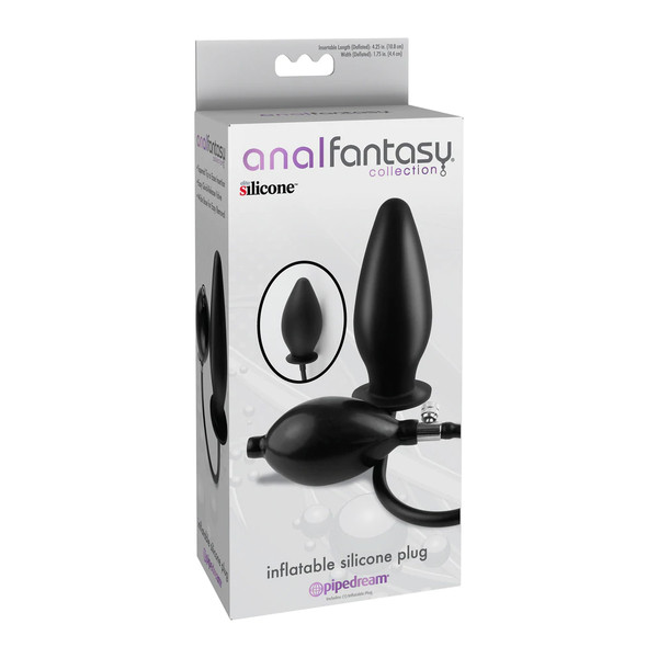 PD4668-23 ANAL FANT.COLL. INFLATABLE SILICONE PLUG -BLK