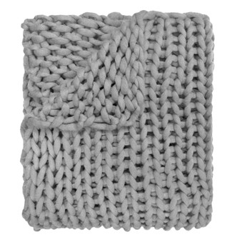 Light Grey Lush Chunky Knit Throw