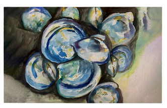 Bucket of Shore Clams Door Mat  large