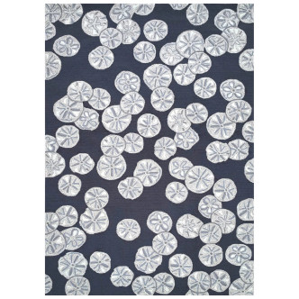 Navy Sand Dollar Scattered Shells Rug